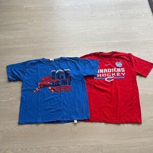 Majestic Blue and Red Kids Hockey Tees